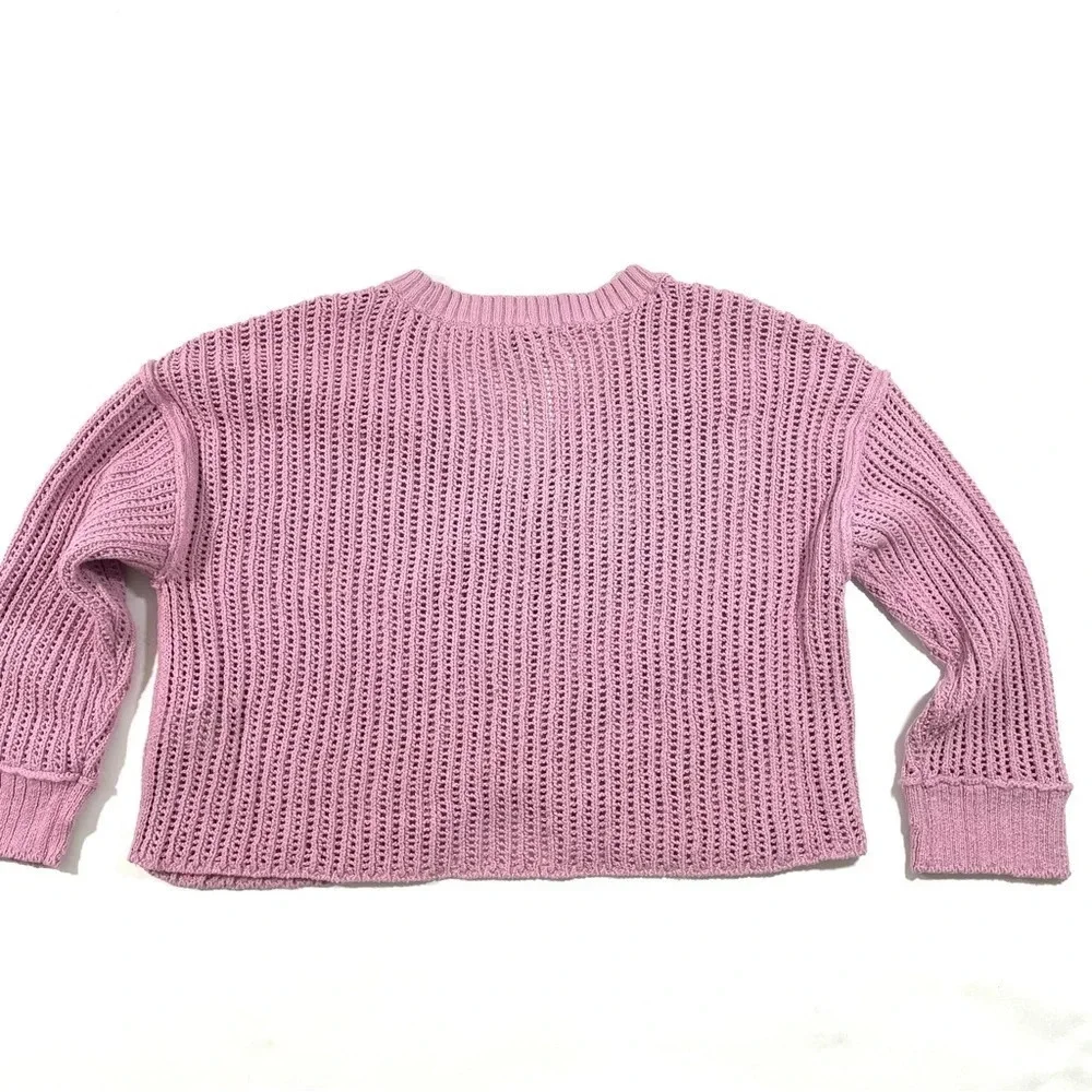 New American Eagle V Neck Cardigan Sweater Pink